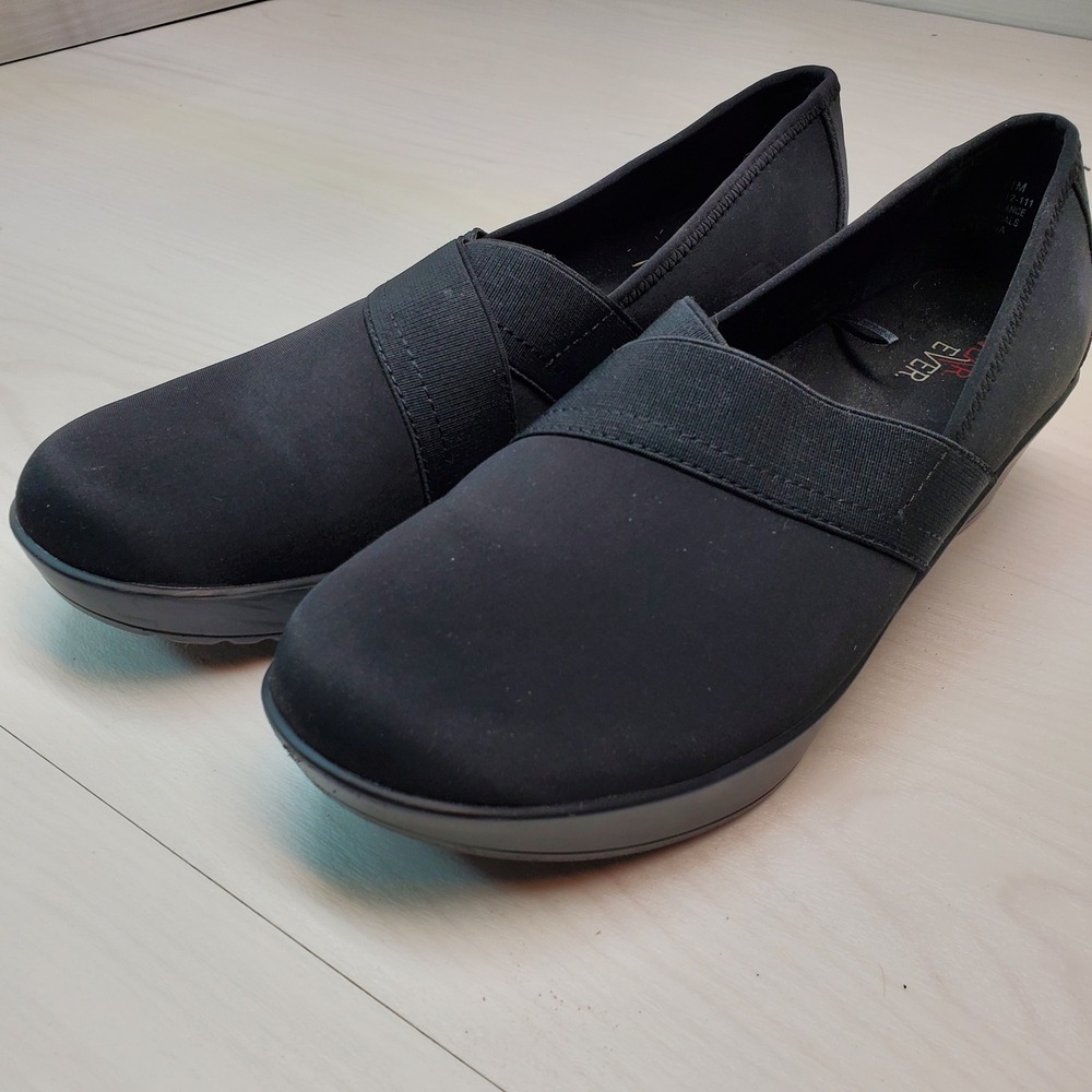 Wear Ever‎ Womens Clarya Black Slip On Elastic Comfort Loafer Shoes 11M